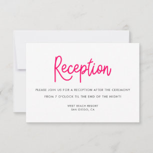 Carte de réception de mariage de calligraphie mode