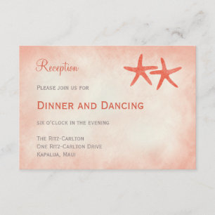 Carte de réception de mariage de l'étoile de mer C