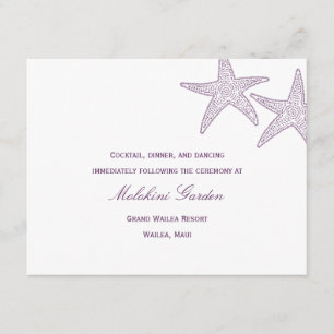 Carte de réception de mariage d'étoiles de mer - v