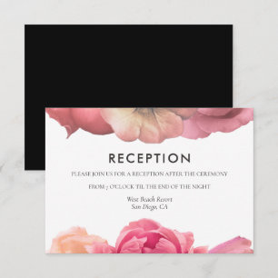 Carte de réception de mariage élégante aux roses v