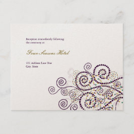 Carte de réception de mariage élégante Boho spiral