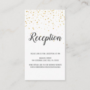 Carte de réception de mariage Gold Confetti