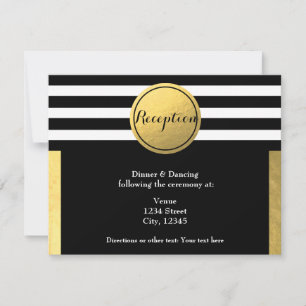 Carte de réception de mariage Gold Foil & Black Ci