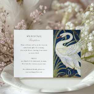 Carte de réception de mariage inspirée du cygne