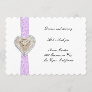 Carte de réception de mariage Licorne Violet en De
