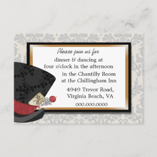 Carte de réception de mariage Mad Hatter