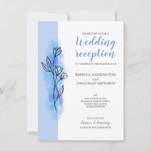Carte de réception de mariage moderne à fleur de b