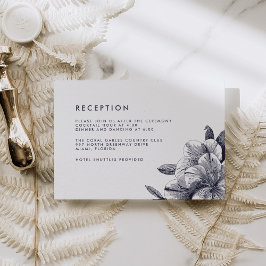 Carte de réception de mariage Orchidée de minuit
