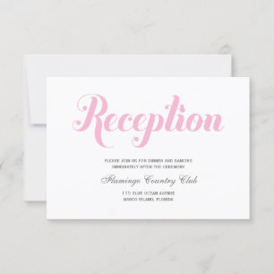 Carte de réception de mariage rose