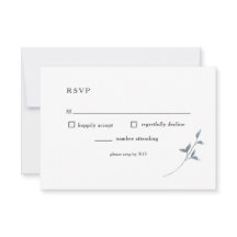 Carte de réception de mariage RSVP Flore Bleu Simp