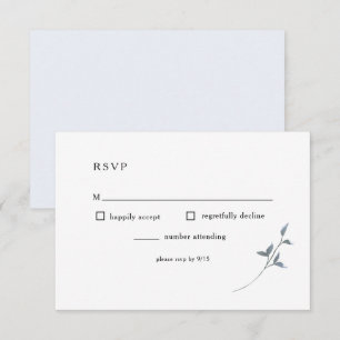 Carte de réception de mariage RSVP Flore Bleu Simp