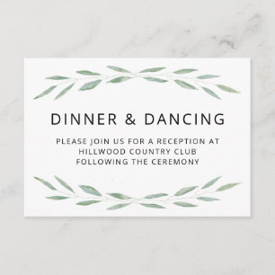 Carte de réception de mariage Sage Greenery, Botan