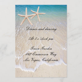 Carte de réception de mariage Starfish Beach