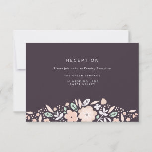Carte de Réception de Mariage Tourbillon de Fleurs
