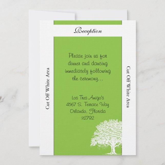 Carte de réception de mariage vert/blanc Spring Tr (Devant)