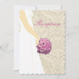 Carte de réception de robe de mariée élégante