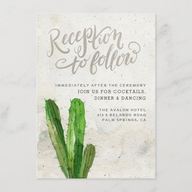 Carte de réception Desert Succulent - Pierre (Devant)