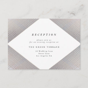 Carte de réception Diamant Gray Gray Gold Gatsby