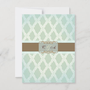 Carte de réception Diamond Green Wedding