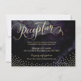 Carte de réception en calligraphie pailletée d'or
