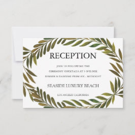 Carte de réception feuille peinte à la main