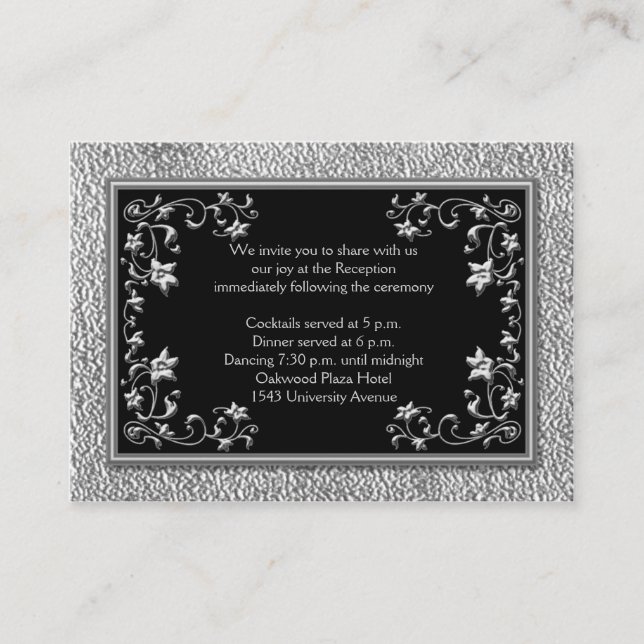 Carte de réception florale Black and Pewing LOOK (Devant)