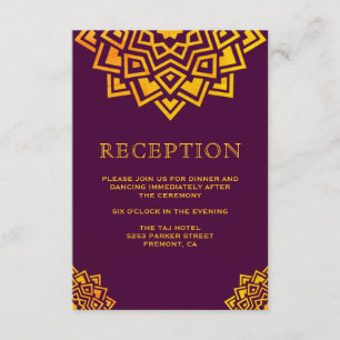 Carte de réception indienne moderne Mandala Gold P
