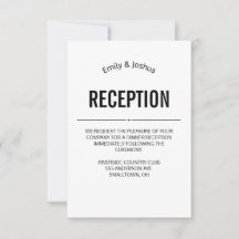 Carte de réception Invitation Mariage modèle perso