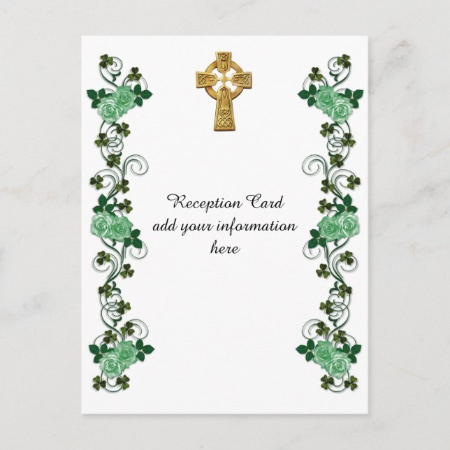 Carte de réception Irish Celtic Cross (Devant)