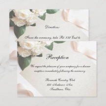 Carte de Réception Mariage Blanc à Personnaliser