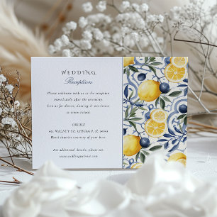 Carte de réception Mariage Citrus Bliss & Blue Azu