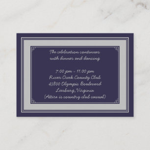 Carte de réception Marine Silver Grey Bar Mitzvah