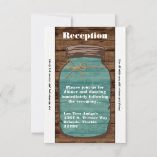 Carte de réception Mason Jar Wood Country Rustique