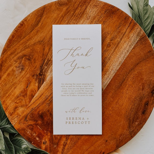 Carte de réception Merci de longueur de thé en or  (Créateur téléchargé)