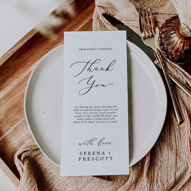 Carte de réception Merci de thé à calligraphie dél (Créateur téléchargé)