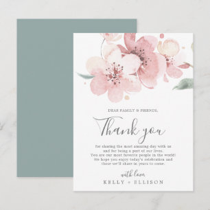 Carte de réception Merci en fleurs de cerisier res