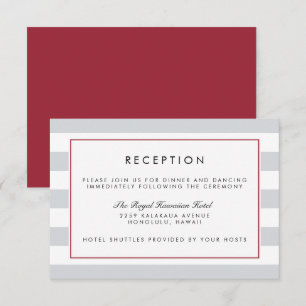 Carte de réception Metro Stripe   Cranberry