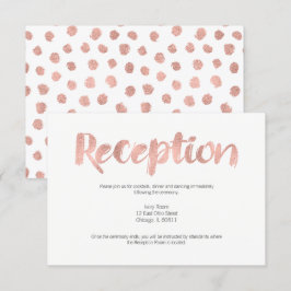 Carte de réception moderne Rose Gold Love Wedding