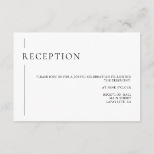 Carte de réception moderne simple Noir & Blanc Mar