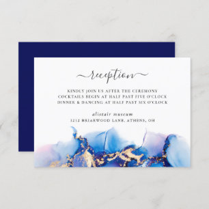 Carte de réception moderne Watercolor Wedding