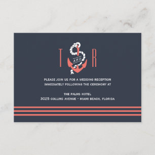 Carte de réception Nautical Chic Wedding