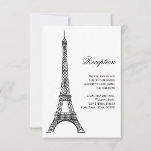 Carte de réception noir et blanc de la Tour Eiffel