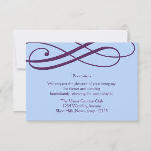 Carte de réception Plum and Powder Blue Swirls