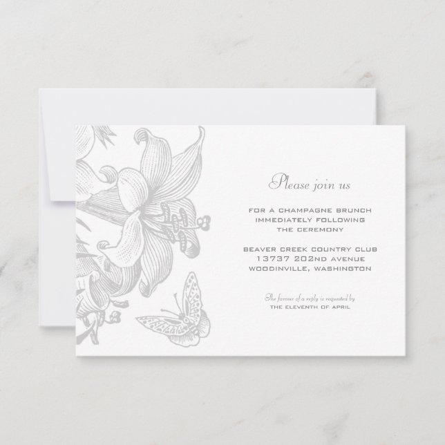 Carte de réception pour la cérémonie de renouvelle (Devant)