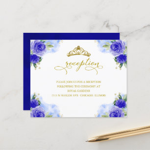 Carte de réception royale bleue Quinceanera Budget