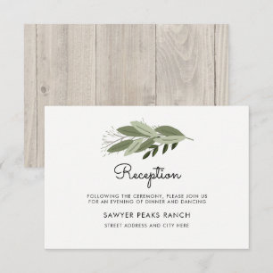 Carte de réception Rustic Wedding Sprigs