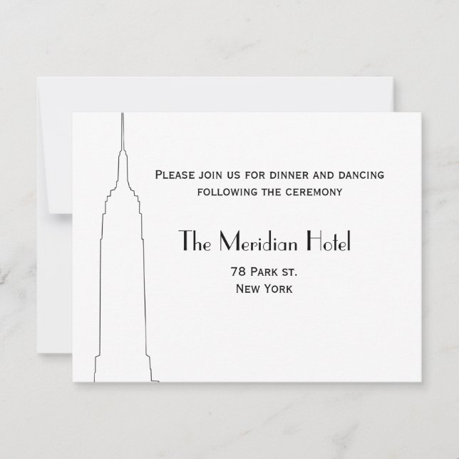 Carte de réception Skyline NYC (Devant)