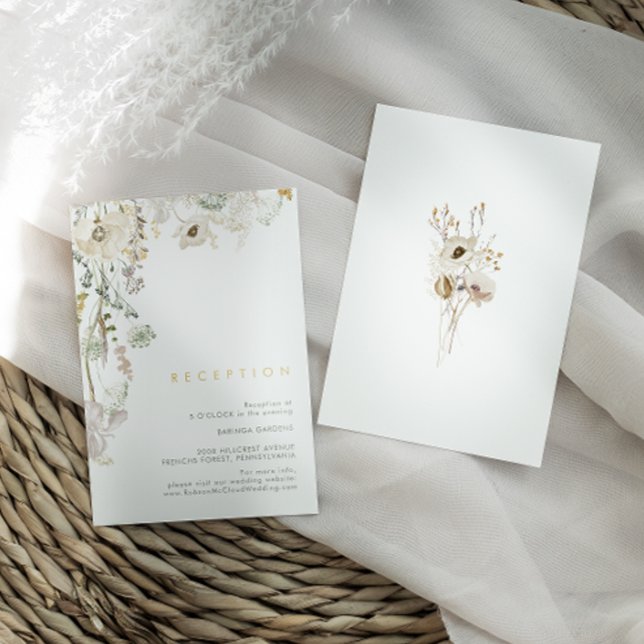 Carte de réception Whimsical Fleur sauvage Wedding (Créateur téléchargé)