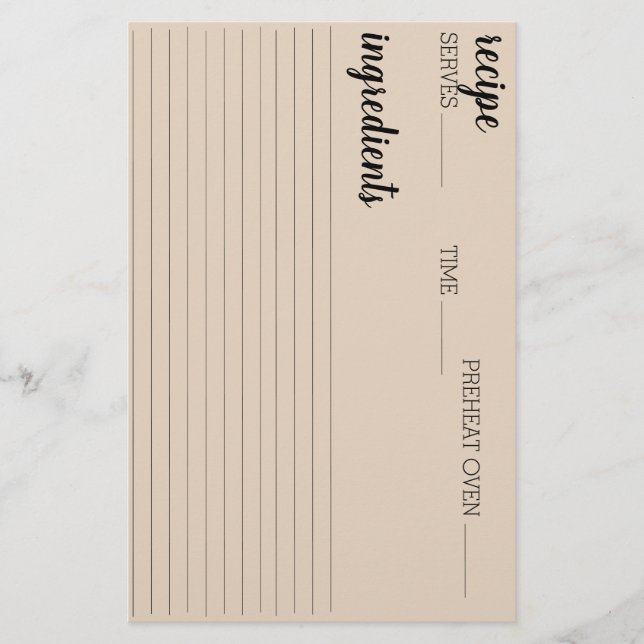 Carte de recette (Devant)