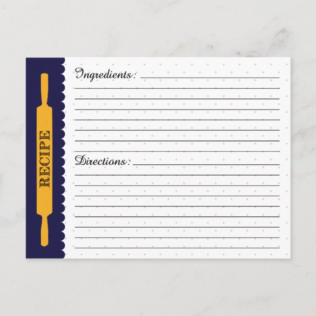 Carte de recette (Devant)